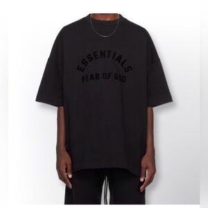 Essentials Fear of God Black Crewneck T-shirt
